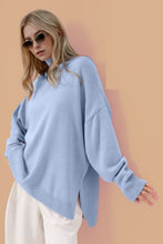 Load image into Gallery viewer, Basic Bae Side Slit Turtleneck Long Sleeve Sweater
