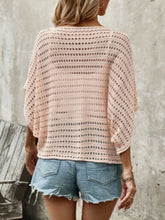 Load image into Gallery viewer, Double Take Openwork Half Sleeve Knit Cover Up
