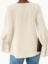 Load image into Gallery viewer, Round Neck Double-Layered Flounce Sleeve Top
