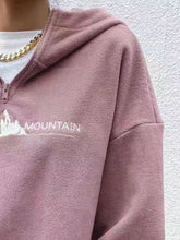 Load image into Gallery viewer, Mountain Quarter Zip Long Sleeve Hoodie
