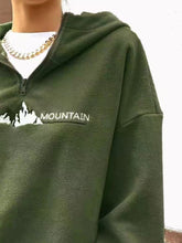 Load image into Gallery viewer, Mountain Quarter Zip Long Sleeve Hoodie
