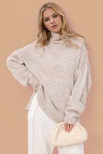 Load image into Gallery viewer, Basic Bae Side Slit Turtleneck Long Sleeve Sweater
