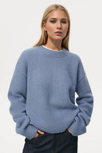 Load image into Gallery viewer, Basic Bae Round Neck Dropped Shoulder Sweater
