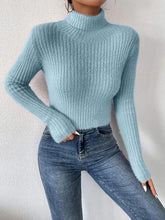 Load image into Gallery viewer, Ribbed Turtleneck Long Sleeve Sweater
