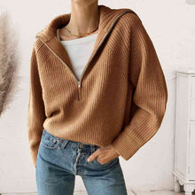 Load image into Gallery viewer, HaIf Zip Long Sleeve Knit Top
