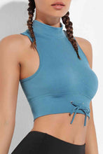 Load image into Gallery viewer, Mock Neck Ribbed Sports Tank
