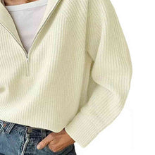 Load image into Gallery viewer, HaIf Zip Long Sleeve Knit Top
