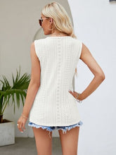 Load image into Gallery viewer, Eyelet Lace Detail V-Neck Tank
