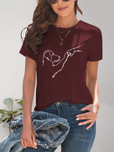 Load image into Gallery viewer, Dog Graphic Round Neck T-Shirt
