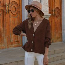 Load image into Gallery viewer, Button Up V-Neck Long Sleeve Cardigan

