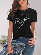 Load image into Gallery viewer, Dog Graphic Round Neck T-Shirt
