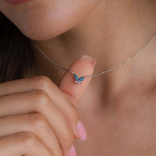 Load image into Gallery viewer, Titanium Steel Natural Opal Butterfly Necklace
