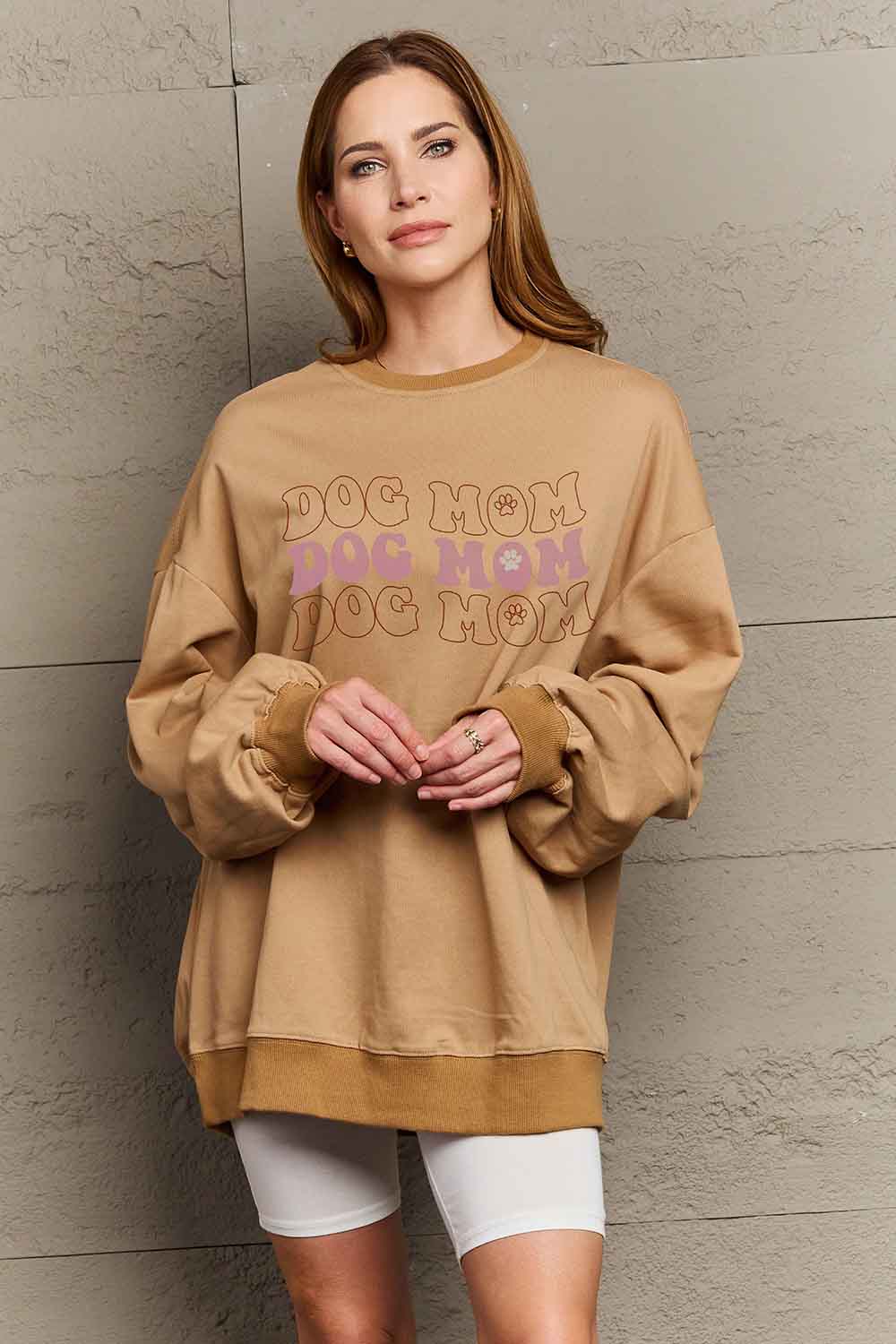 Simply Love Simply Love Full Size Graphic DOG MOM Sweatshirt