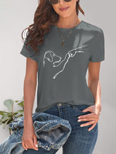 Load image into Gallery viewer, Dog Graphic Round Neck T-Shirt
