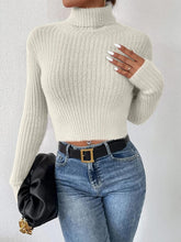 Load image into Gallery viewer, Ribbed Turtleneck Long Sleeve Sweater
