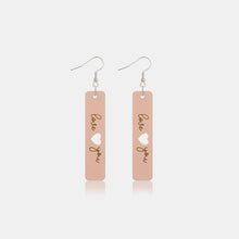 Load image into Gallery viewer, Heart Cutout Wooden Dangle Earrings
