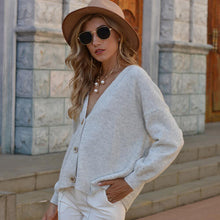 Load image into Gallery viewer, Button Up V-Neck Long Sleeve Cardigan
