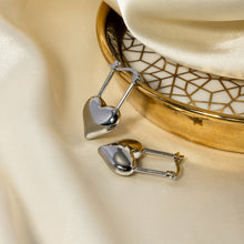 Load image into Gallery viewer, Stainless Steel Heart Lock Drop Earrings
