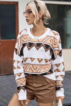 Load image into Gallery viewer, Geometric Round Neck Dropped Shoulder Sweater
