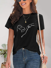 Load image into Gallery viewer, Dog Graphic Round Neck T-Shirt
