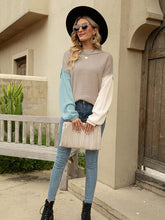 Load image into Gallery viewer, Color Block Dropped Shoulder Sweater
