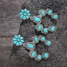 Load image into Gallery viewer, Artificial Turquoise Alloy Dangle Earrings
