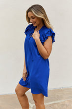 Load image into Gallery viewer, And The Why Ruffle Sleeve Smocked Detail Mini Dress
