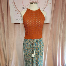 Load image into Gallery viewer, SOLD-SAMPLE SALE-Bohemian Paperbag Waist Wide Leg Pants- SIZE MED
